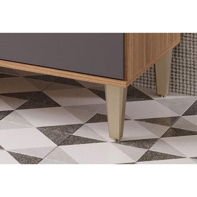Cozinha Completa 3 Peças Bella 1 Aéreo 1 Balcão 1 Painel Ripado 80cm Freijó