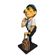 Estátua Aviador Piloto De Avião Em Resina Decoração 23cm