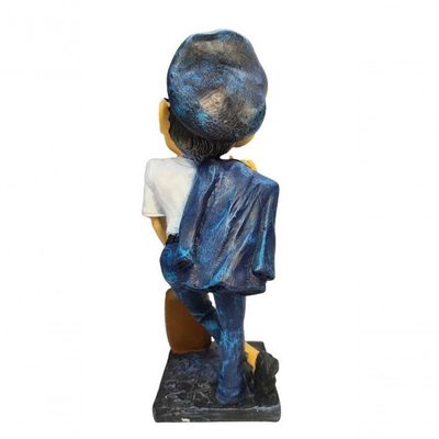 Estátua Aviador Piloto De Avião Em Resina Decoração 23cm