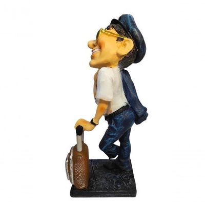 Estátua Aviador Piloto De Avião Em Resina Decoração 23cm