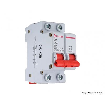 Disjuntor Elitek Din Bipolar Curva C 10Ka