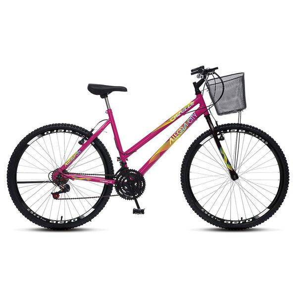 Bicicleta Colli Cazelle Allegra Aro 26 Freio V-Brake Quadro 18 Rosa Neon