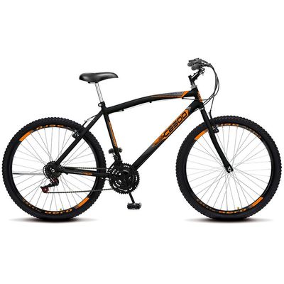 Bicicleta Colli Cazelle CB500 Aro 26 Grip Shift Quadro 18, Preto/Laranja Preto/Laranja