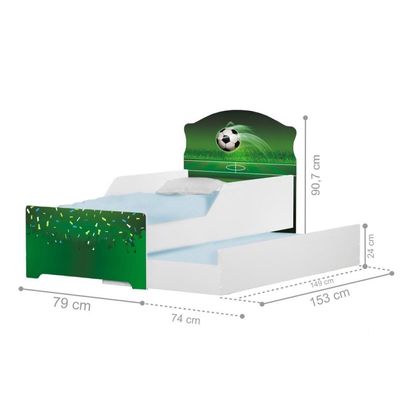 Mini Cama Infantil Com Auxiliar Pop Arena Futebol Com Colchão