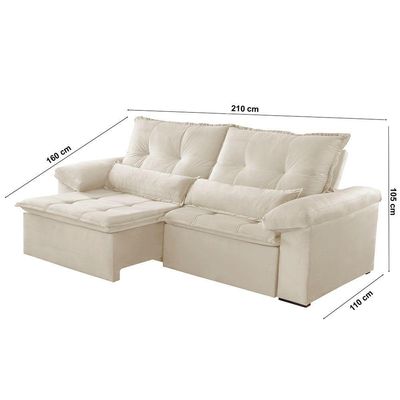 Sofá Parma Linho 02 Módulos De 80cm B25cm Meu Sofá Online A302 Linho Branco