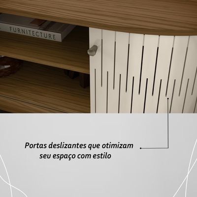 Rack Bancada 2 Portas Para Tv De 55 Polegadas Atlanta Naturale Off White