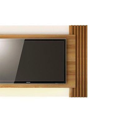 Estante P- Sala Até 42 Pol Pl3004-ra2003 Ripado C- 2 Gavetas 115x150cm Natural-off White - Tecno Mobili