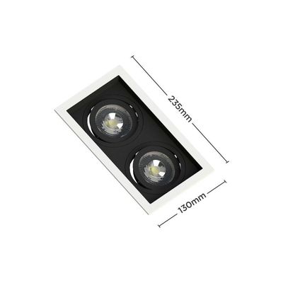 Spot Embutir Recuado Save Energy 2 Lâmpadas Par 20 Bivolt Branco/preto