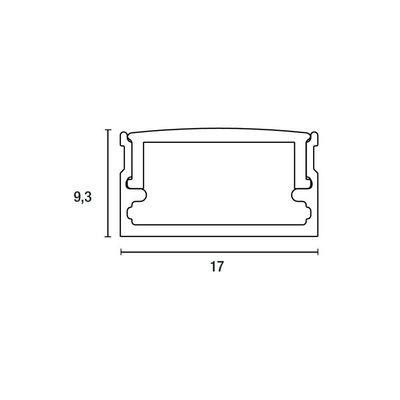 Perfil De Embutir - Sobrepor Para Fita Led Blumenau Line Easy Marcenaria 17mm Com 3 Metros Preto Fosco