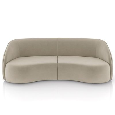 Sofá 4 Lugares Para Sala Living Orgânico 240cm Eron M03 Veludo Bege - Lyam Decor