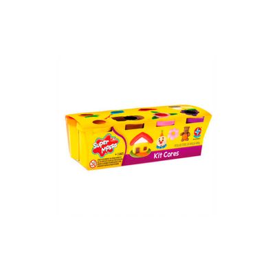 Super Massa Estrela Kit Cores com 8 Potes