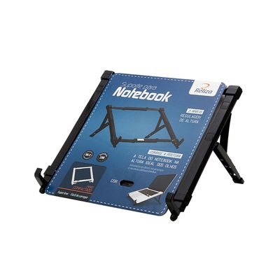 Suporte Reliza para Notebook com Altura Regulável Preto