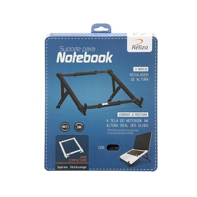 Suporte Reliza para Notebook com Altura Regulável Preto