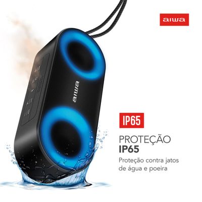 Caixa de Som Speaker AIWA SP-01 20W Bluetooth 15H IP65 RGB USB TWS Bivolt