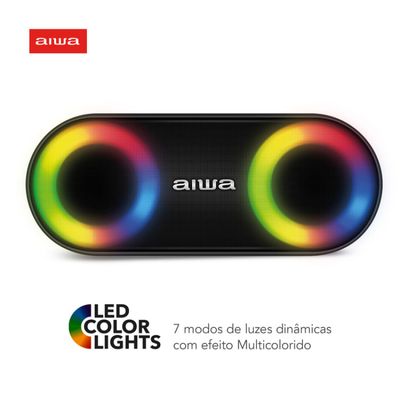 Caixa de Som Speaker AIWA SP-01 20W Bluetooth 15H IP65 RGB USB TWS Bivolt