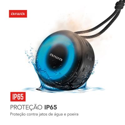 Caixa de Som Speaker AIWA SP-02 10W Bluetooth 16H IP65 RGB USB TWS Bivolt