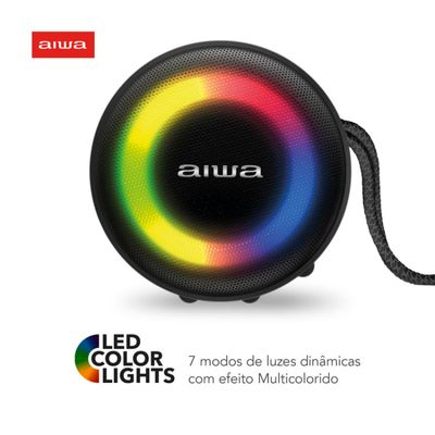 Caixa de Som Speaker AIWA SP-02 10W Bluetooth 16H IP65 RGB USB TWS Bivolt