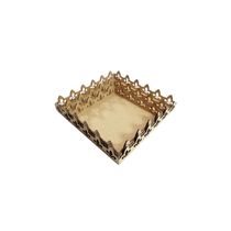 Kit com 3 Bandejas Quadrada Vazada Arabesco de Mdf 20x20cm 24x24cm 29x29cm