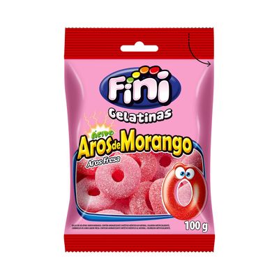 Bala Gelatina Aros Morango Fini 100g