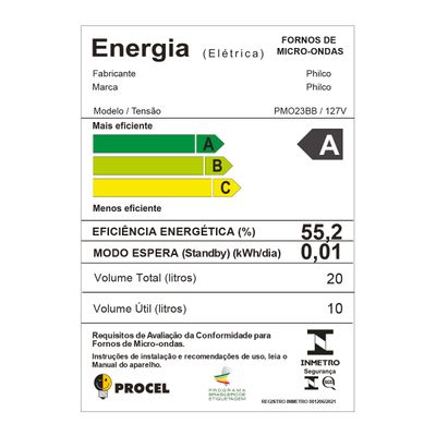 Micro-Ondas 20L Philco Multifunções Limpa Fácil 1100W PMO23BB 127V