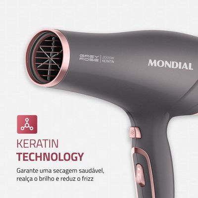 Secador de Cabelos Mondial Grafite e Rose 2000W SCN-11 127V