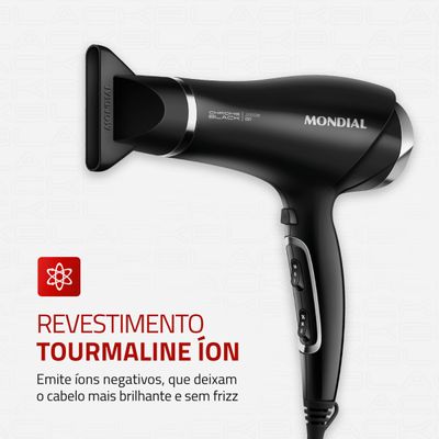 Secador de Cabelos Mondial Preto e Cromado Prata 2000W SCN-04 127V