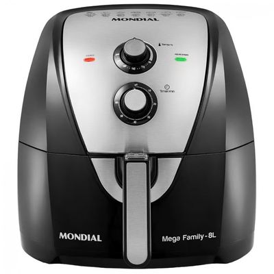 Fritadeira Elétrica Sem Óleo Air Fryer Mondial Mega Family AFN-80-BI 8L Preto com Inox / 220V