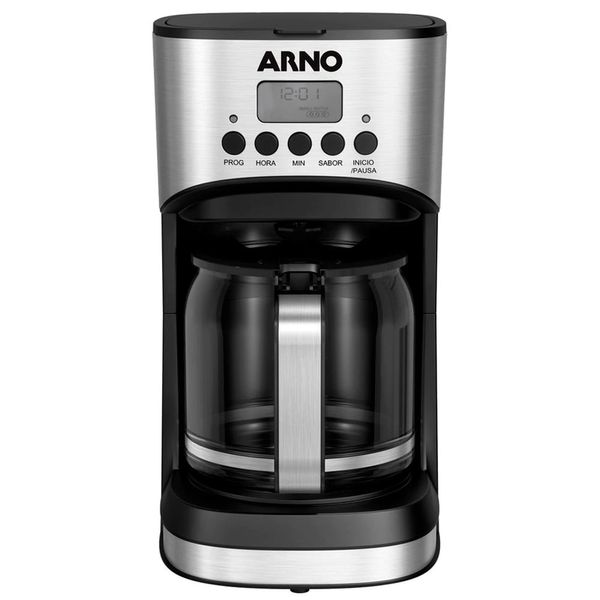 Cafeteira Elétrica Arno New Element Digital 1.8L 45 Xícaras Preto com Inox / 110V