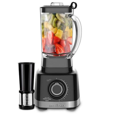 Liquidificador Britânia BLQ1300 Fortis Turbo 12 Velocidades e Pulsar 1200W Preto / 110V