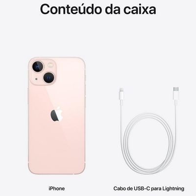iPhone 13 Mini Apple 512GB Tela de 5.4 Polegadas Câmera 12MP iOS Rosa