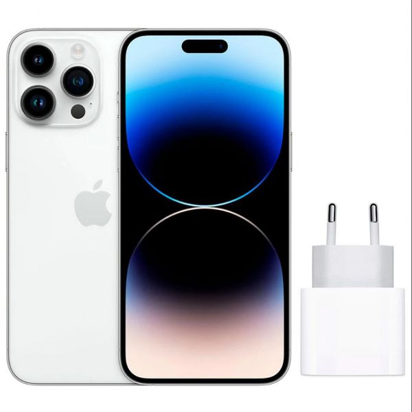 IPhone 14 Pro Max 1TB e Carregador USB Prata / Bivolt