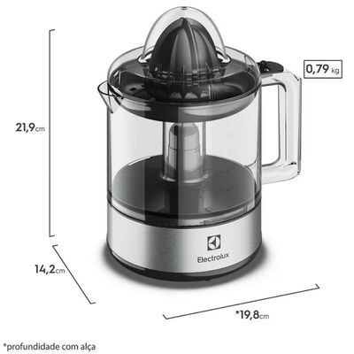 Espremedor de Frutas Efficent ECP10 com 2 Cones 800 ml e 30 W Electrolux Preto / 110V