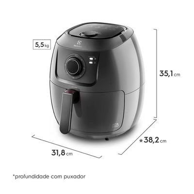 Fritadeira Elétrica Sem Óleo Air Fryer Electrolux EAF50 5L Cinza / 110V