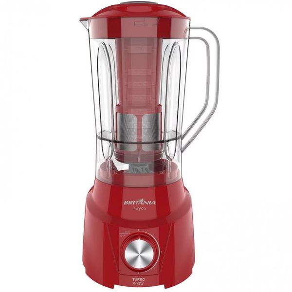 Liquidificador Britânia BLQ970V Turbo 900W com 4 Velocidades Vermelho / 110V