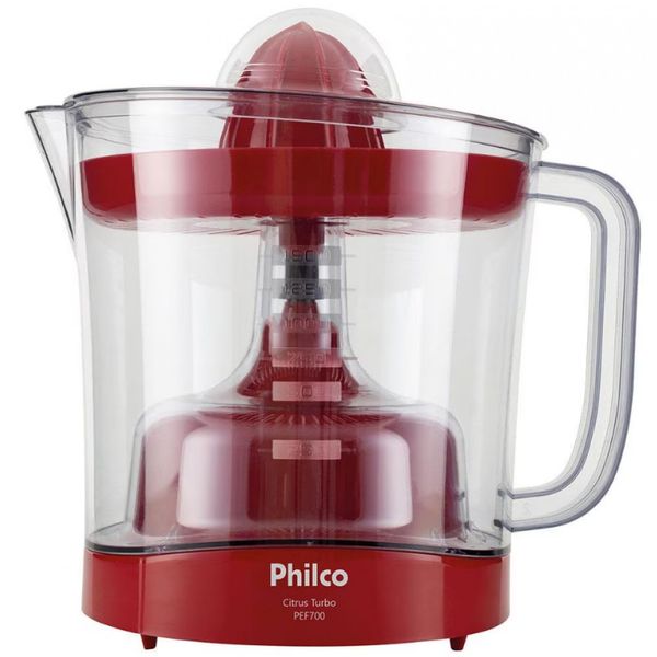 Espremedor de Frutas Philco PEF700V com 2 Cones 1,5L e 70W Vermelho / 110V Espremedor de Frutas Philco PEF700V com 2 Cones 1,5L e 70W Vermelho / 110V