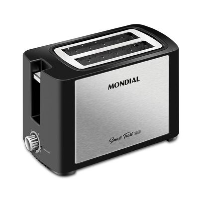 Torradeira Smart Toast Mondial T-13 com 6 opções de tostagem Preto com Inox / 220V