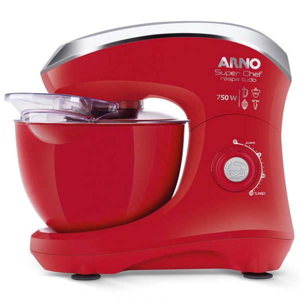 Batedeira Planetária Arno Super Chef KM12 com 15 Velocidades Vermelho / 110V Batedeira Planetária Arno Super Chef KM12 com 15 Velocidades Vermelho / 110V