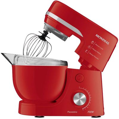 Batedeira Planetária Mondial BP-03 com 12 Velocidades e 700W Vermelho / 220V