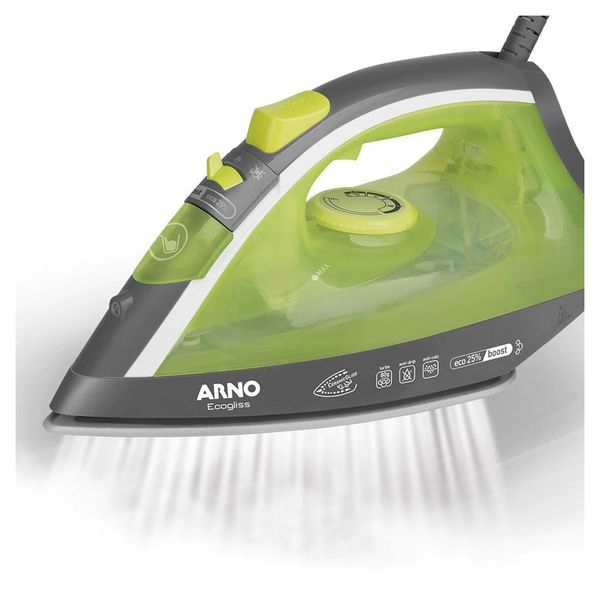 Ferro de Passar a Vapor FEC1 Base Cerâmica com Spray Ecogliss Arno Verde / 220V Ferro de Passar a Vapor FEC1 Base Cerâmica com Spray Ecogliss Arno Verde / 220V