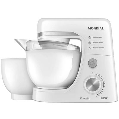 Batedeira Planetária Mondial BP-03W-2B 12 Velocidades 700W Branco / 110V