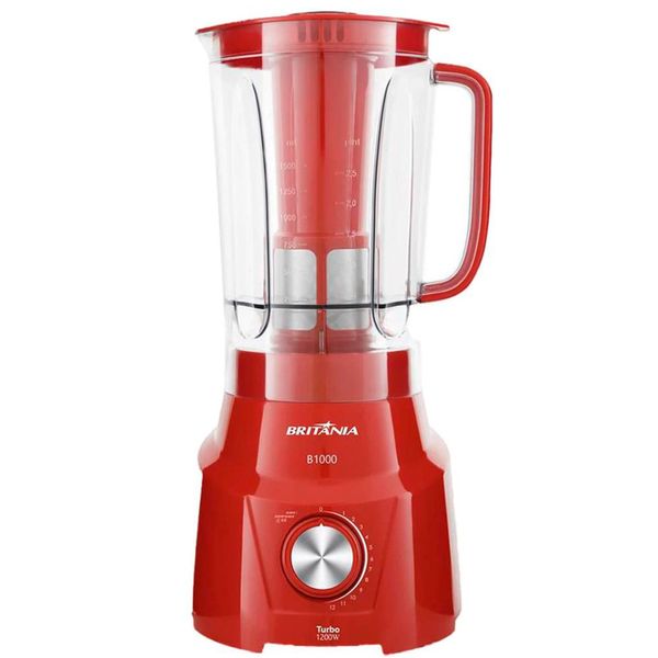 Liquidificador B1000 12 Velocidades 1200W Britânia Vermelho / 220V Liquidificador B1000 12 Velocidades 1200W Britânia Vermelho / 220V