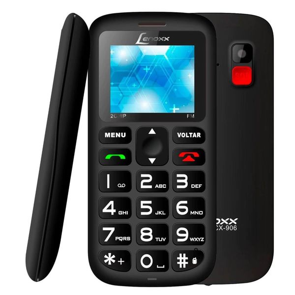 Celular CX906 Tela 1.8 Polegadas Dual Chip Câmera VGA Bluetooth Rádio FM Lenoxx Preto Celular CX906 Tela 1.8 Polegadas Dual Chip Câmera VGA Bluetooth Rádio FM Lenoxx Preto