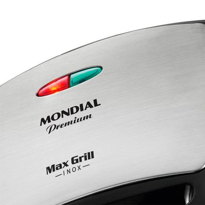 Grill Premium Max Grill G07 com Bandeja Coletora Mondial Preto com Inox / 220V