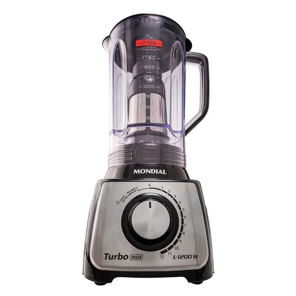 Liquidificador Turbo L1200 BI 12 Velocidades 1200W Mondial Preto com Inox / 220V Liquidificador Turbo L1200 BI 12 Velocidades 1200W Mondial Preto com Inox / 220V