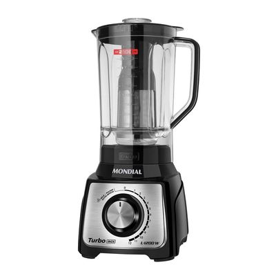 Liquidificador Turbo L1200 BI 12 Velocidades 1200W Mondial Preto com Inox / 220V