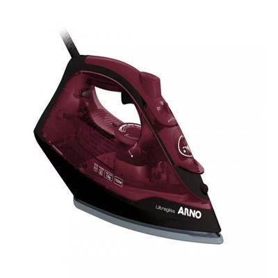 Ferro de Passar a Vapor Arno Ultragliss Durilium FMV com Spray e Base Antiaderente Vinho / 220V