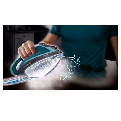 Ferro de Passar a Vapor Arno Ultragliss Durilium Plus FMY com Spray e Base Antiaderente Azul / 220V