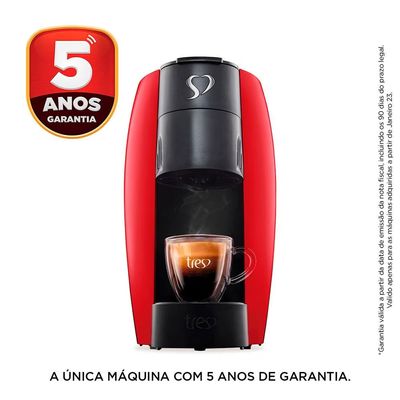 Cafeteira Espresso TRES Lov Automática Multibebidas Vermelho / 110V