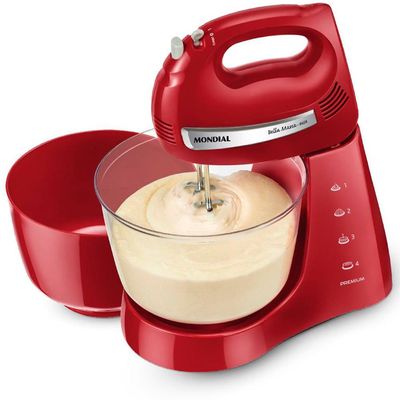 Batedeira Premium Bella Massa B29 NP 4 Velocidades 400W Mondial Vermelho / 110V