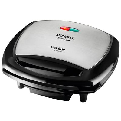 Grill Premium Max Grill G07 com Bandeja Coletora Mondial Preto com Inox / 220V